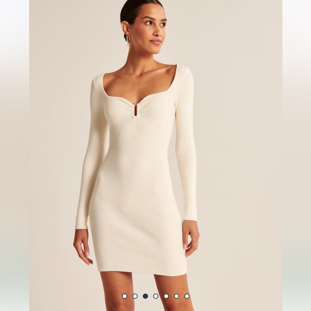 Abercrombie & Fitch Long Sleeve Hardware Mini Sweater Dress